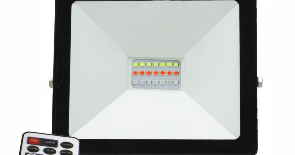 Proiector LED RGB 16 culori, 20W, IP 65, telecomanda IR inclusa